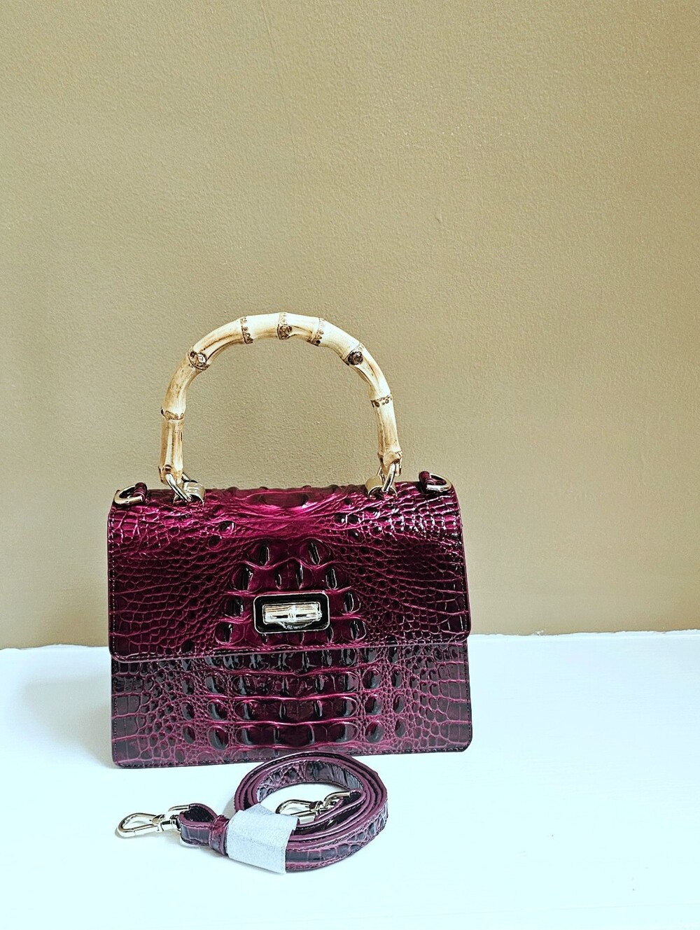 NWT Brahmin CHERRY LACQUER Mod Small Hallie w/Jane Wallet - Picture 11 of 16
